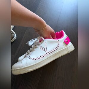 Valentino Womens hot pink rockstud sneaker